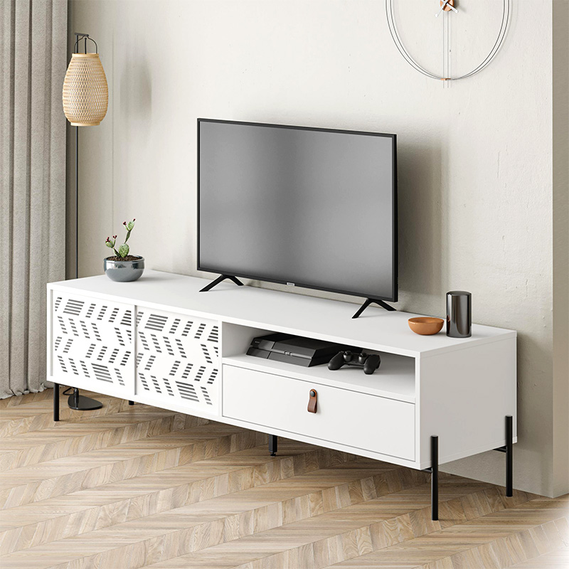 Έπιπλο τηλεόρασης Dionysos Megapap χρώμα λευκό 170x45x48,6εκ.