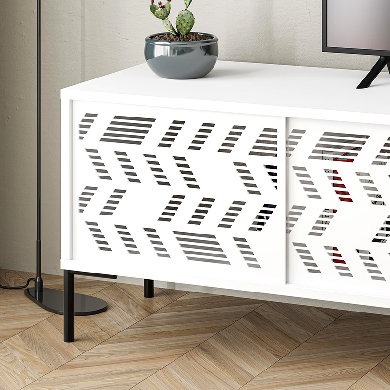 Έπιπλο τηλεόρασης Dionysos Megapap χρώμα λευκό 170x45x48,6εκ.