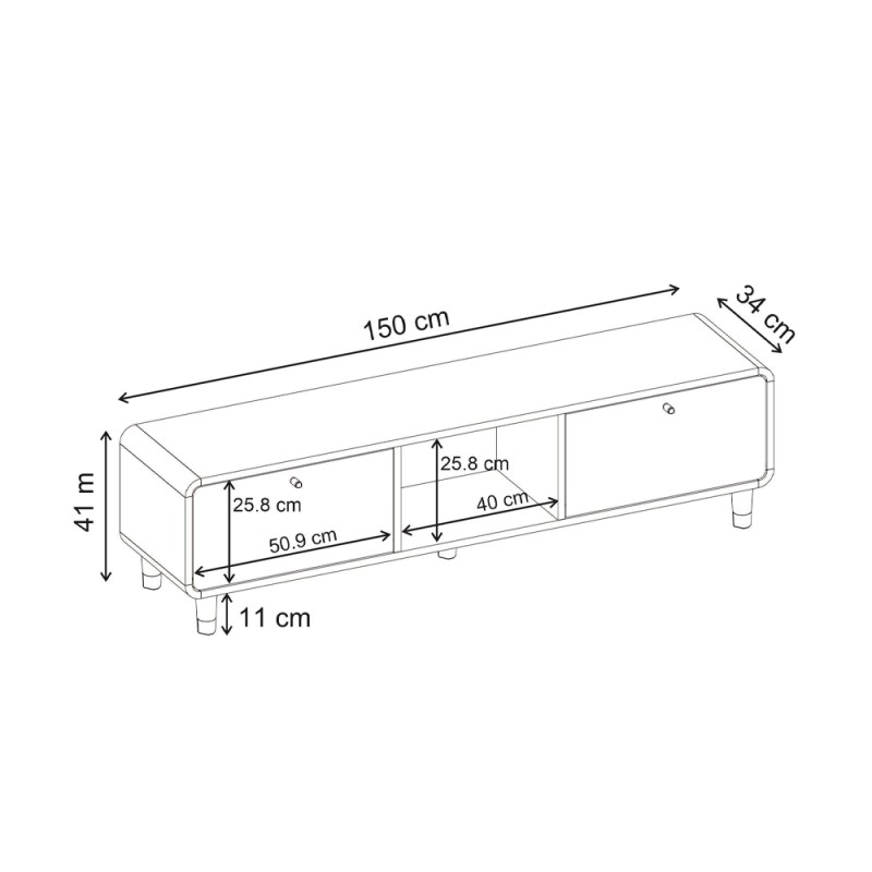 Doro Megapap melamine coffee table in sepet oak color 150x34x41cm.