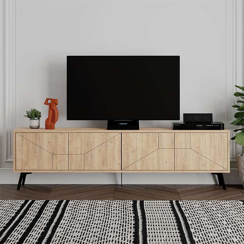 Dune Megapap melamine tv stand in oak color 180x29,6x50cm.