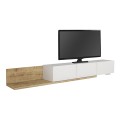 Έπιπλο τηλεόρασης Enstey Megapap επεκτεινόμενο χρώμα sapphire oak - λευκό 260x41,8x33,5εκ.