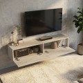 Έπιπλο τηλεόρασης επιτοίχιο Aristo Megapap με LED χρώμα travertine 135x31,6x25εκ.