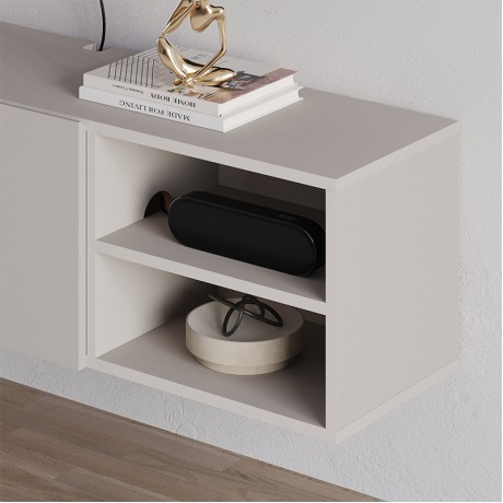 Έπιπλο τηλεόρασης επιτοίχιο Conrad Megapap χρώμα sandstone 140x35x38εκ.