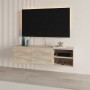 Conrad Megapap melamine wall mounted tv stand in travertine color 140x35x38cm.