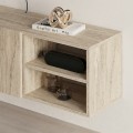 Conrad Megapap melamine wall mounted tv stand in travertine color 140x35x38cm.