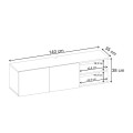 Conrad Megapap melamine wall mounted tv stand in travertine color 140x35x38cm.