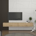 Έπιπλο τηλεόρασης επιτοίχιο Espanse Megapap χρώμα sapphire oak 241,8x31,7x30εκ.