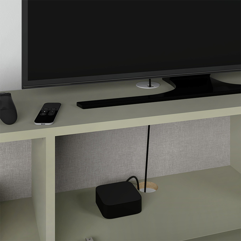 Francy Megapap melamine wall mounted tv stand in ash green color 180x30x30cm.
