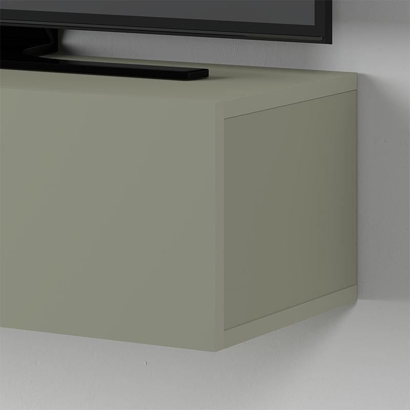 Francy Megapap melamine wall mounted tv stand in ash green color 180x30x30cm.