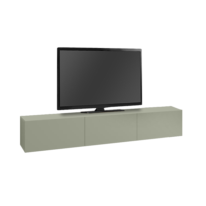 Francy Megapap melamine wall mounted tv stand in ash green color 180x30x30cm.