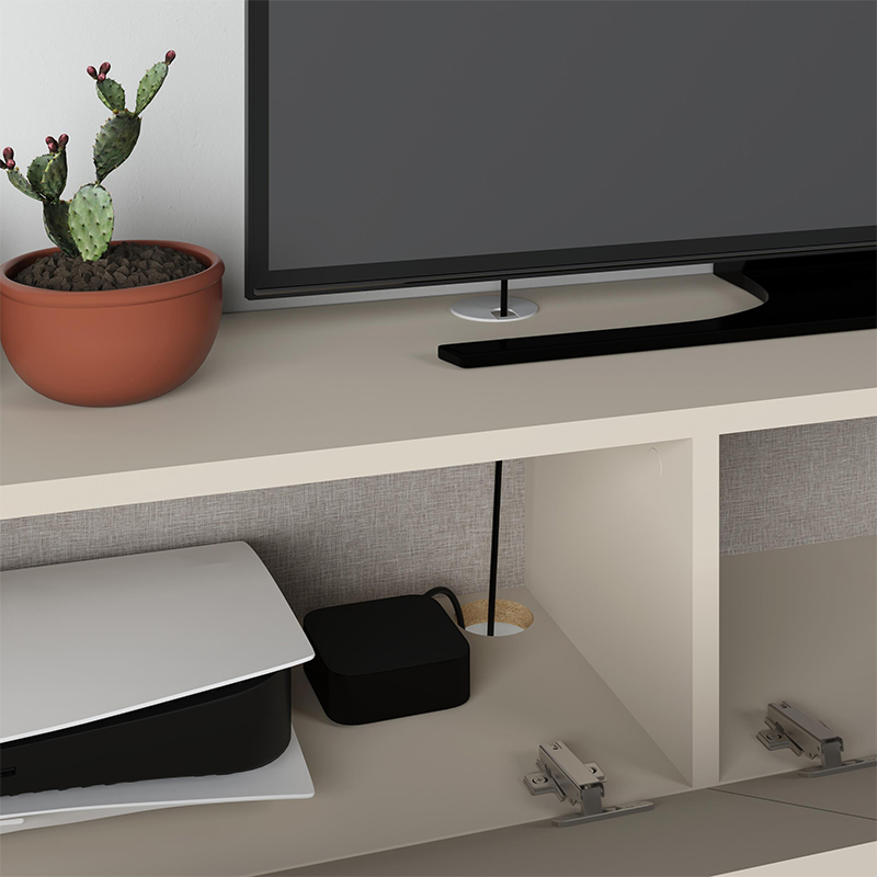 Francy Megapap melamine wall mounted tv stand in sandstone color 135x31.7x25cm.