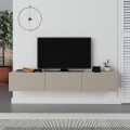 Francy Megapap melamine wall mounted tv stand in sandstone color 180x30x30cm.