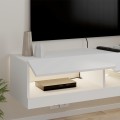 Moon Megapap melamine wall mounted tv stand with Led in white color 120x33.8x30cm.