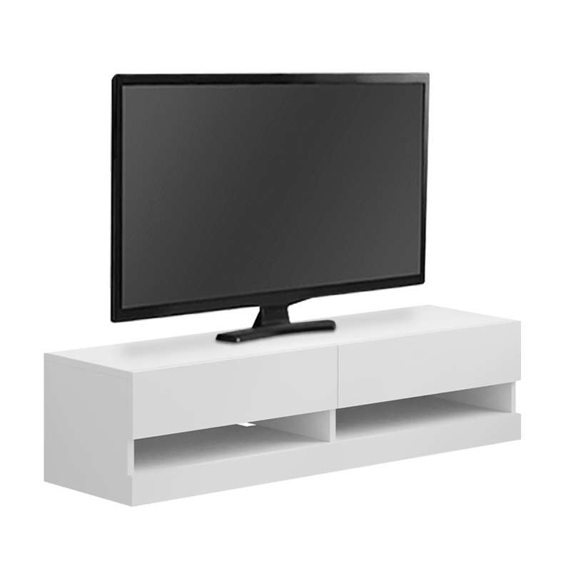 Moon Megapap melamine wall mounted tv stand with Led in white color 120x33.8x30cm.