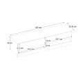 Moon Megapap melamine wall mounted tv stand with Led in white color 120x33.8x30cm.