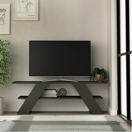 Farfalla Megapap melamine TV furniture in anthracite color 120x33,5x40cm.