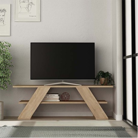 Έπιπλο τηλεόρασης Farfalla Megapap χρώμα sapphire oak 120x33,5x40εκ.