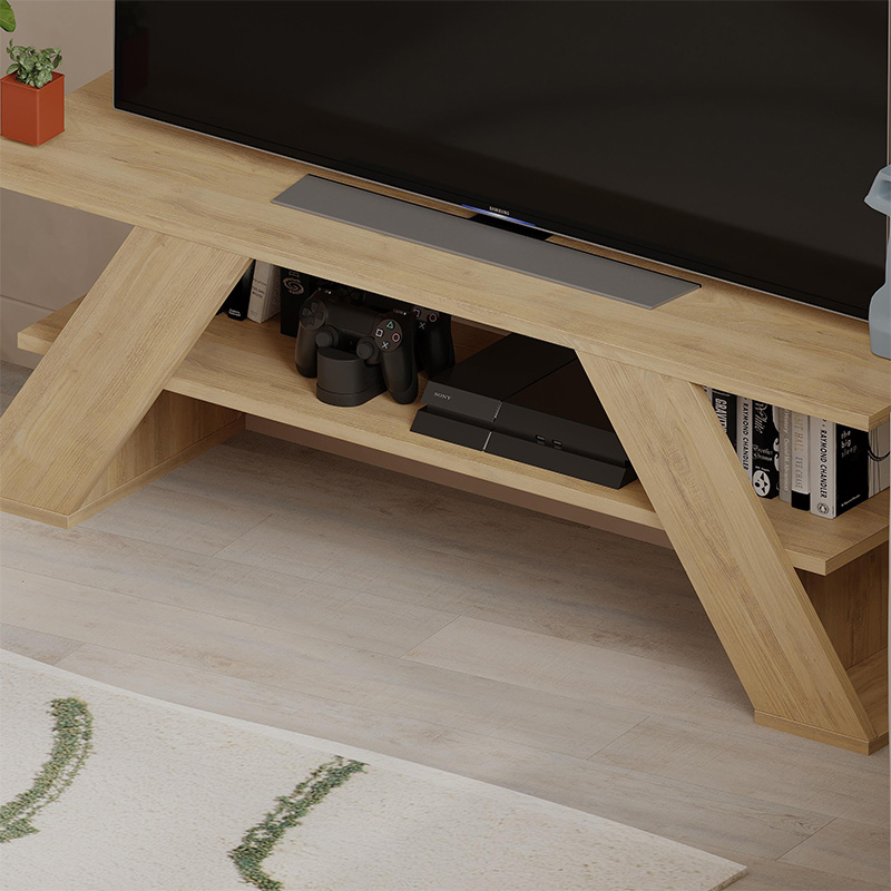 Farfalla Megapap melamine TV furniture in oak color 120x33,5x40cm.