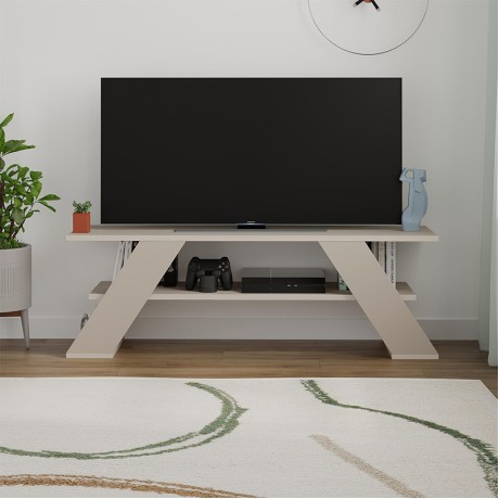 Έπιπλο τηλεόρασης Farfalla Megapap χρώμα sandstone 120x33,5x40εκ.