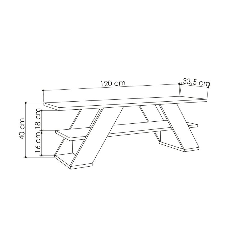 Έπιπλο τηλεόρασης Farfalla Megapap χρώμα sandstone 120x33,5x40εκ.