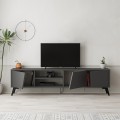 Έπιπλο τηλεόρασης Fiona Megapap χρώμα ανθρακί 180x35,6x48εκ.