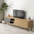 Fiona Megapap melamine TV furniture in oak - retro grey color 180x35,6x48cm.