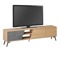 Fiona Megapap melamine TV furniture in oak - retro grey color 180x35,6x48cm.