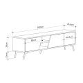 Fiona Megapap melamine TV furniture in oak - retro grey color 180x35,6x48cm.