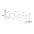 Έπιπλο τηλεόρασης Foot Megapap χρώμα λευκό 160x35x49εκ.