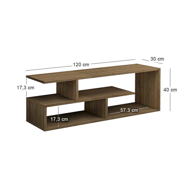 Forever Megapap melamine tv stand in walnut color 120x30x40cm.