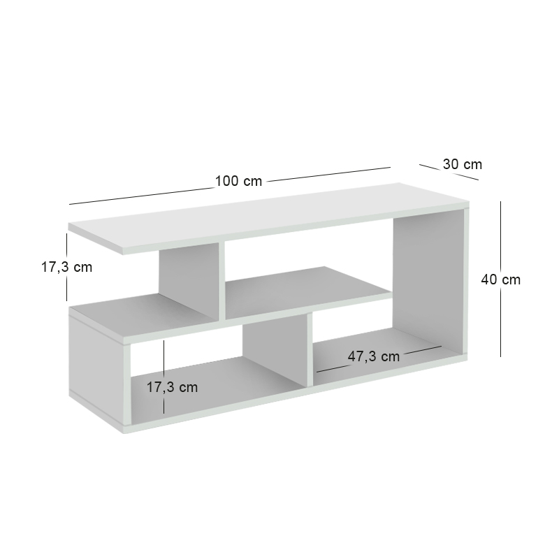 Έπιπλο τηλεόρασης Forever Megapap χρώμα λευκό 100x30x40cm.