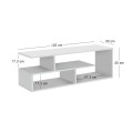 Forever Megapap melamine tv stand in white color 120x30x40cm.