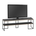 Friday Megapap melamine TV stand in black wood color 140x37x45cm.