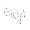 Friday Megapap melamine TV stand in black wood color 140x37x45cm.