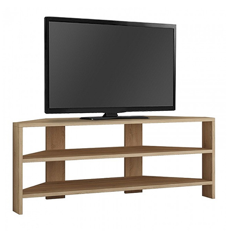 Thales Megapap corner melamine TV furniture in oak color 110x36x45cm.