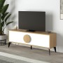 Έπιπλο τηλεόρασης Gora Megapap χρώμα sapphire oak - λευκό 140x35,6x51εκ.