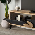 Έπιπλο τηλεόρασης Gora Megapap χρώμα sapphire oak - silky black 140x35,6x51εκ.