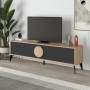Έπιπλο τηλεόρασης Gora Megapap χρώμα sapphire oak - silky black 180x35,6x51εκ.