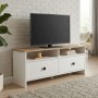 Έπιπλο τηλεόρασης Gradias Megapap χρώμα λευκό - sapphire oak 120x29,6x46,8εκ.