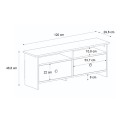 Έπιπλο τηλεόρασης Gradias Megapap χρώμα λευκό - sapphire oak 120x29,6x46,8εκ.