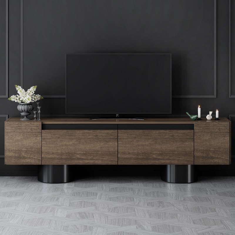 Έπιπλο τηλεόρασης Haven Megapap χρώμα καρυδί 180x30x50εκ.