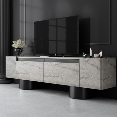 Haven Megapap melamine - metal tv stand in travertine color 180x30x50cm.