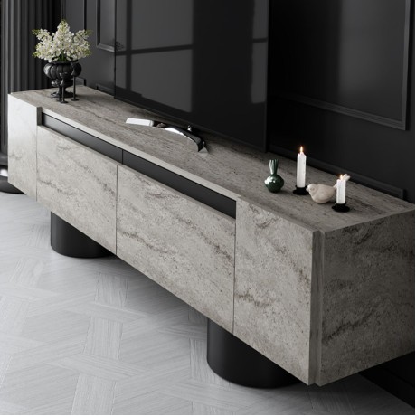 Haven Megapap melamine - metal tv stand in travertine color 180x30x50cm.
