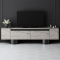 Έπιπλο τηλεόρασης Haven Megapap χρώμα travertine 180x30x50εκ.