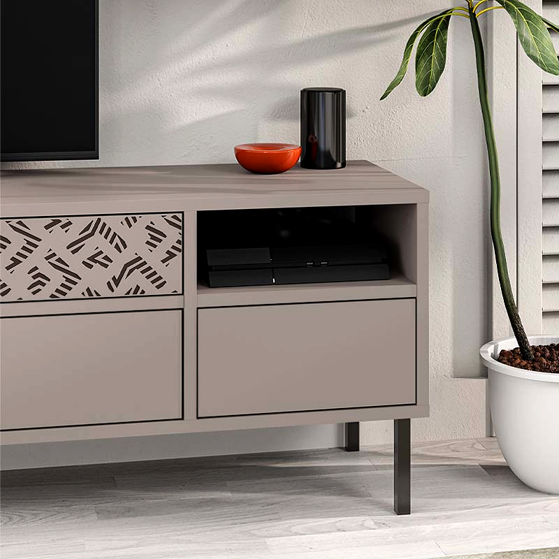 Έπιπλο τηλεόρασης Heaton Megapap χρώμα ανοιχτή μόκα 144,6x35,6x48,4εκ.