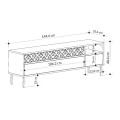 Έπιπλο τηλεόρασης Heaton Megapap χρώμα ανοιχτή μόκα 144,6x35,6x48,4εκ.