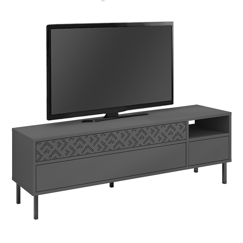 Έπιπλο τηλεόρασης Heaton Megapap χρώμα ανθρακί 144,6x35,6x48,4εκ.