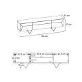 Jacomen Megapap melamine TV stand in sapphire oak color 160x35x43cm.
