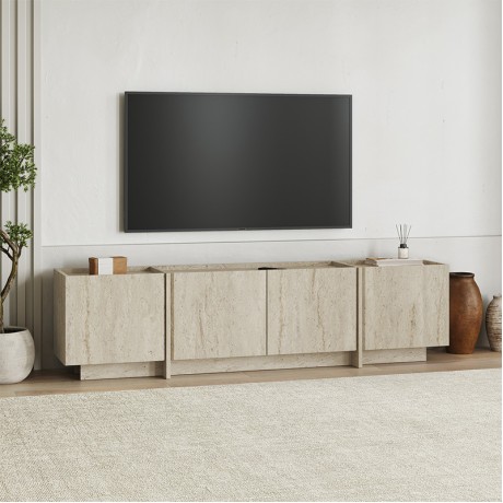Lowen Megapap melamine tv stand in travertine color 180x35x46.2cm.