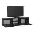 Έπιπλο τηλεόρασης Lumbera Megapap χρώμα sencron black 160x29,5x42εκ.